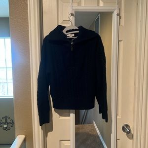 Nili Lotan x Target Women’s Quarter Zip Cable Knit Pullover Sweater Black